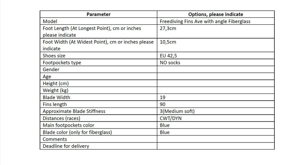 Freediving fins AVE/ Плавници за свободно гмуркане/ EU 42.5