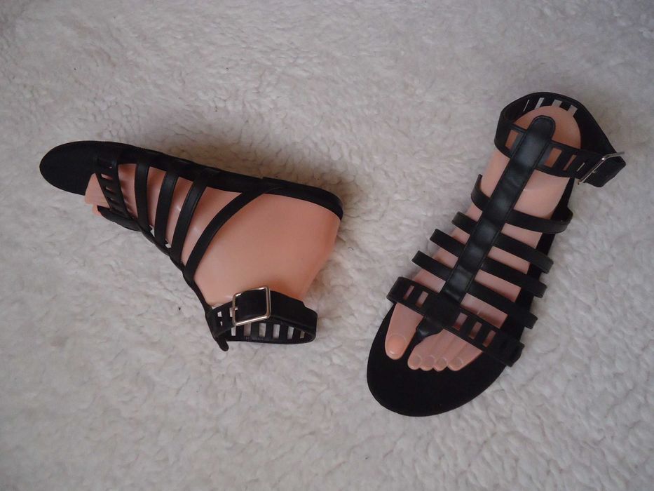 Sandale romane barete piele dama cizme scurte gladiator femei 6 curele