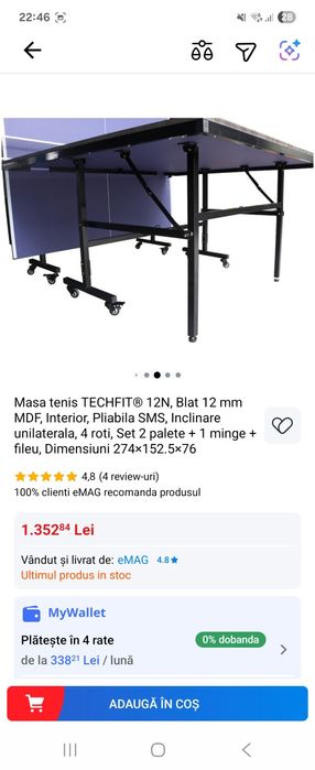 Masa de tenis de interior TECHFIT T12N