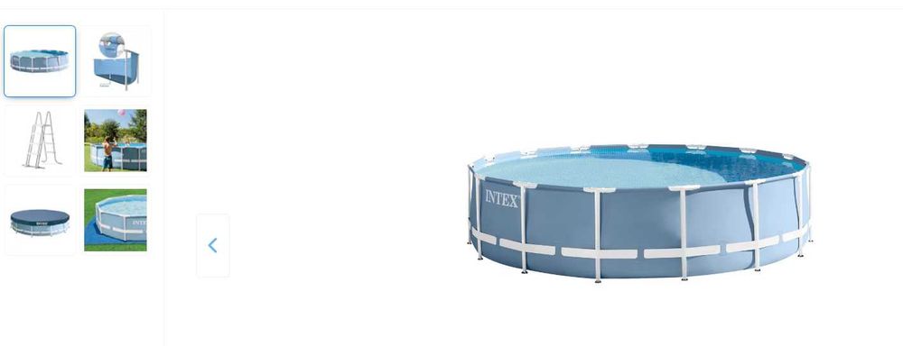 Piscina cu cadru metalic, Intex Rotunda Prism Frame 457x122 cm