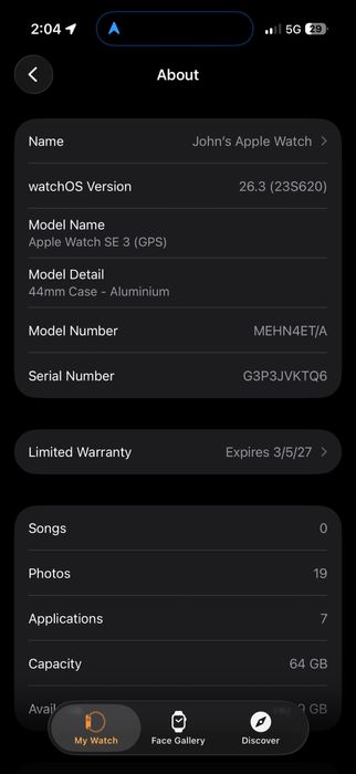 Apple watch SE 3 gps 44 mm midnight / aluminium / garantie