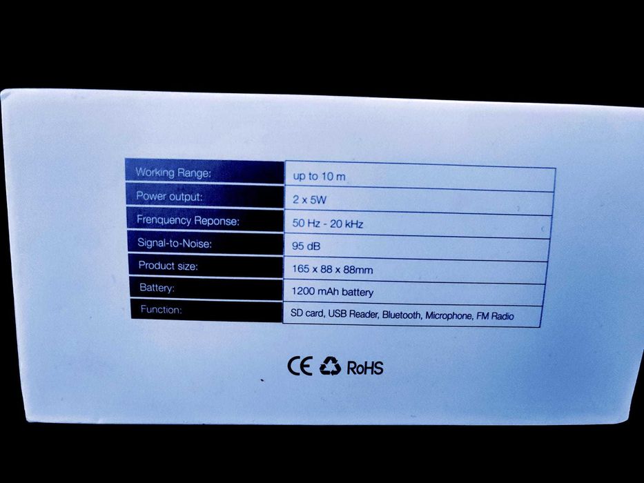 Boxă Bluetooth portabilă BOOM – 2x5W, 1200 mAh