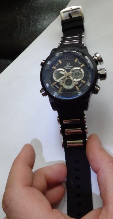 Мъжки часовник QUAMER жълт,бял ново