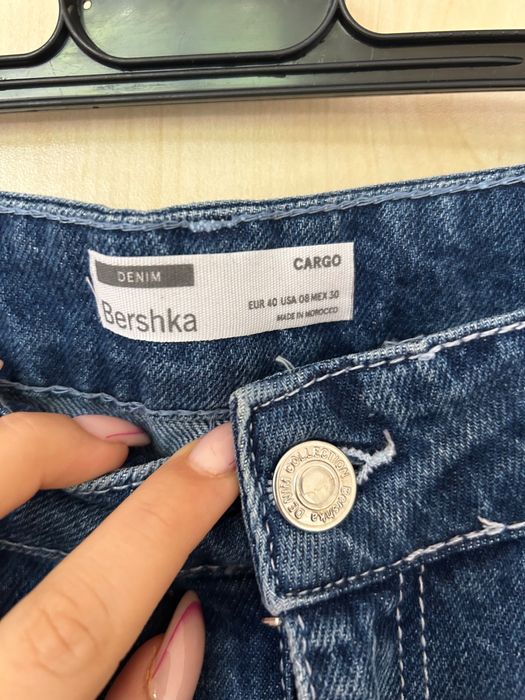 Чисто нави, тъмносиви карго дънки в размер EUR-40