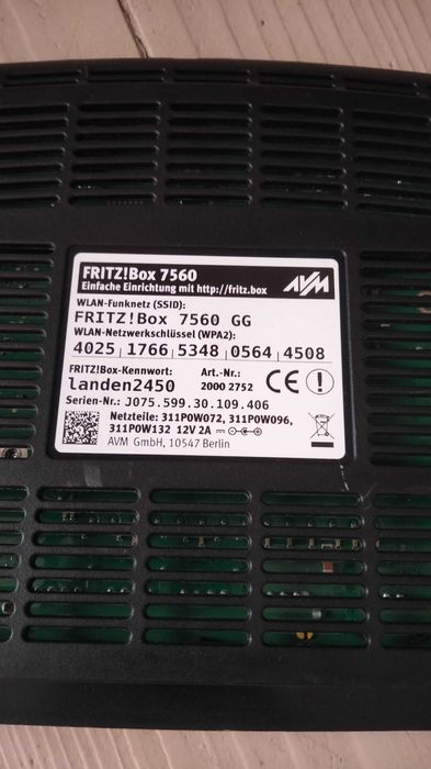 Fritz home server router 7560 wifi  mash