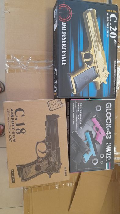 Детски метален пистолет с топчета и пушки