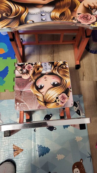 Birou copii MDF cu inaltime reglabila - Model printesa