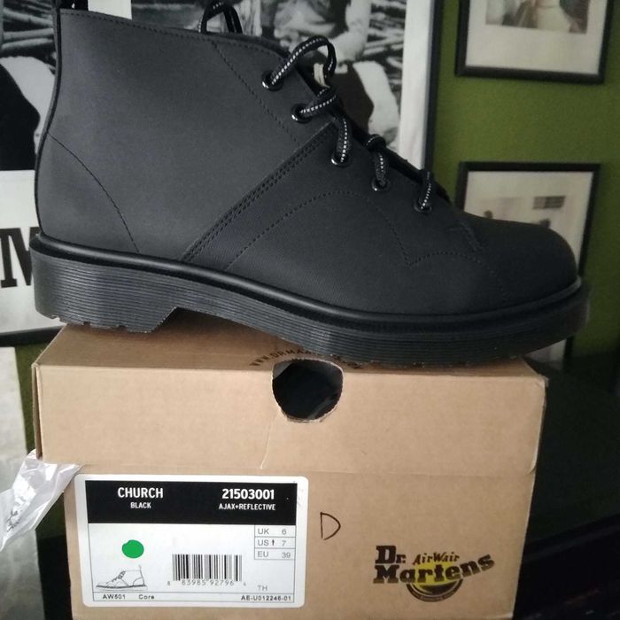 DR. MARTENS CHURCH кожени боти с рефлективно покритие, номер 39 UK 6