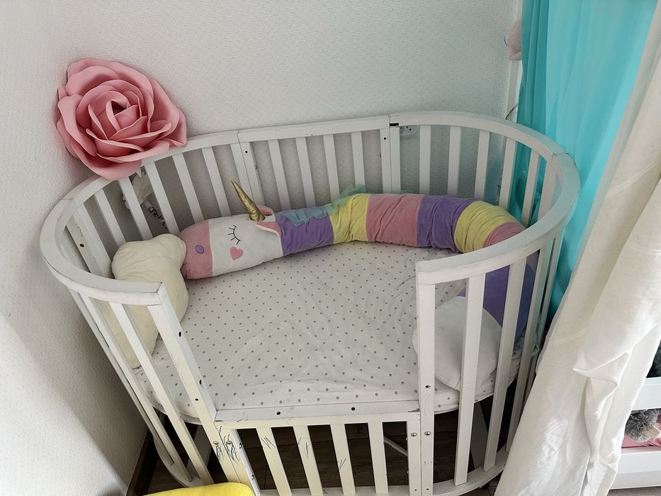 Манеж- люлька,кровать , береза