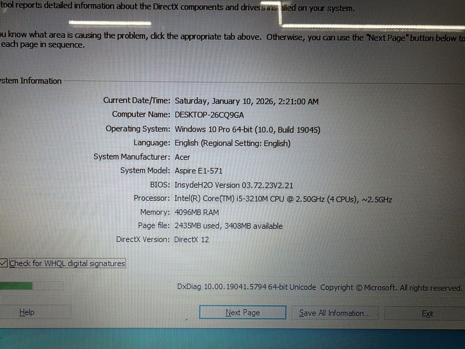 Vând laptop acer aspire e1-571