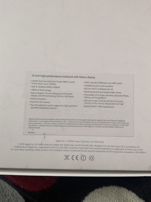 macbook pro 13,retina displey,late 2013 i5 absolut impecabil