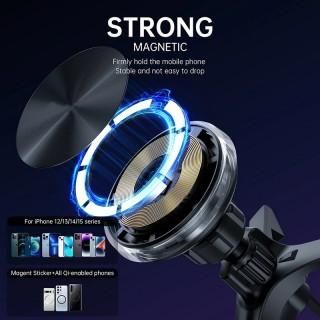 Магнитна стойка за телефон 15W с безжично зареждане за автомобил №3624