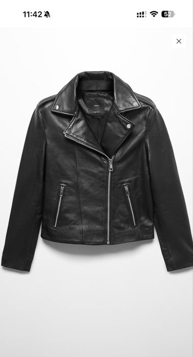 Дамско кожено яке MANGO естествена кожа