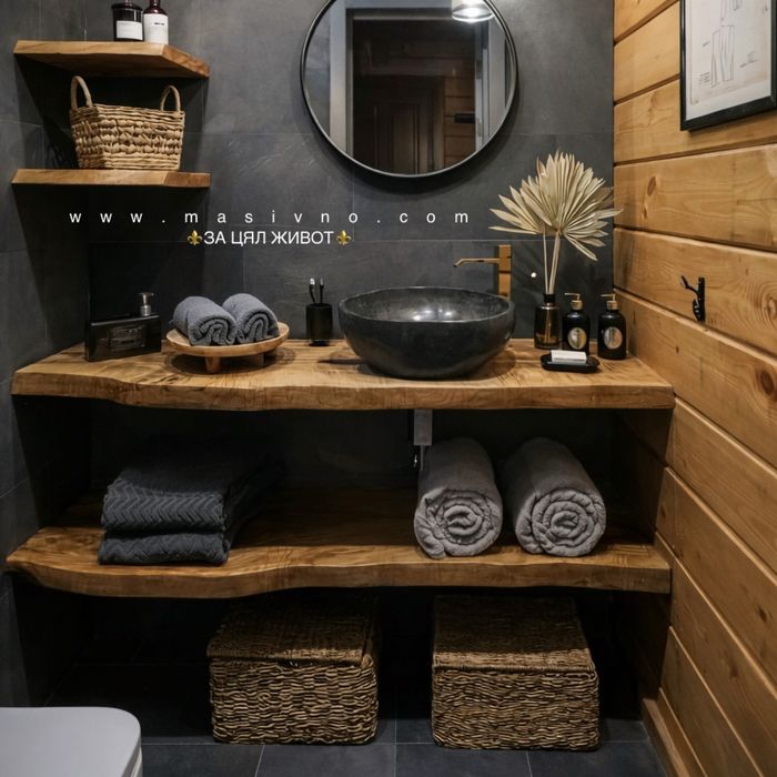 Плот за баня от дърво. Дървен плот за баня