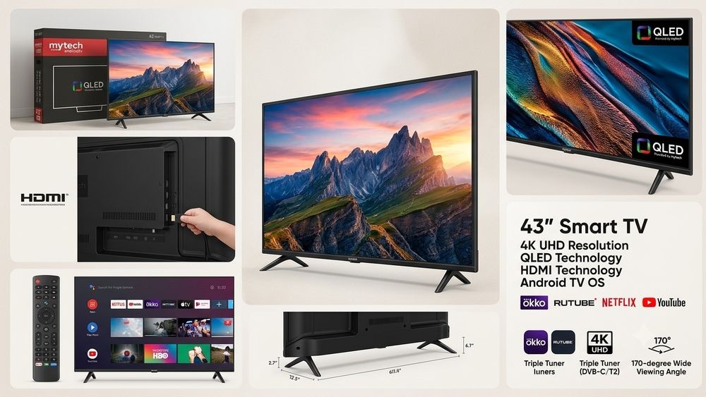 My tech qled 43 yangi ochilmagan