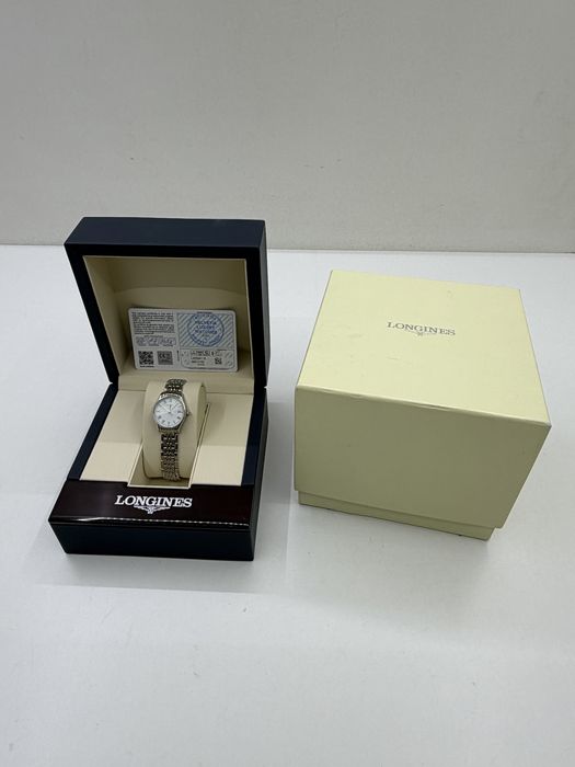 Ceas Longines Lyre L4.259.4.11.6 Dama Quartz Cadran Alb Original Full Set Elvetian Cutie Acte Nou