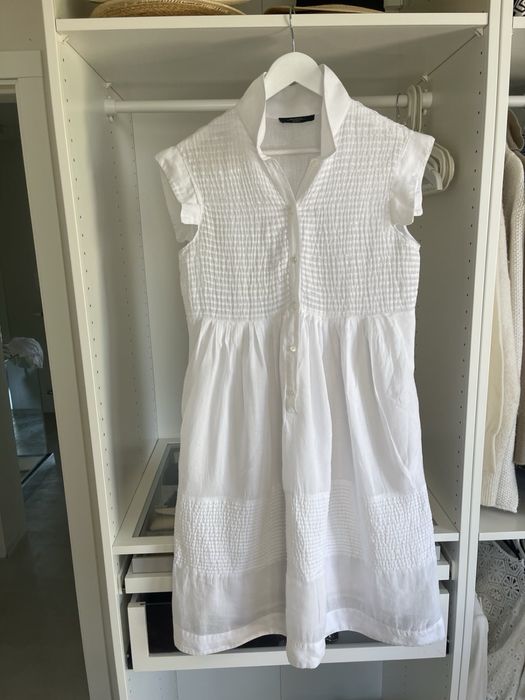 Maxmara бяла ленена рокля