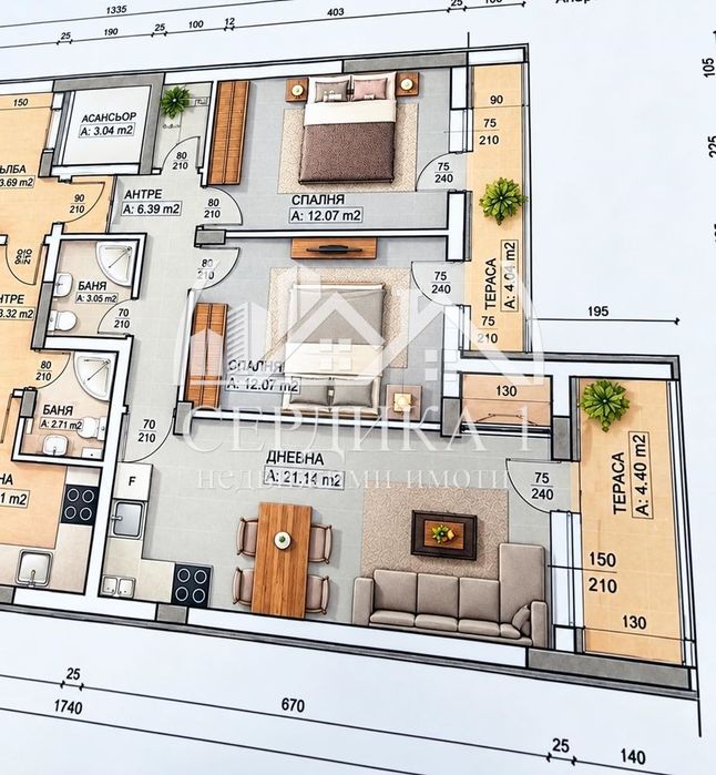 Продава се Тристаен апартамент в Благоевград, Баларбаши - 95 кв.м за 1147 €/кв.м - Снимка #1