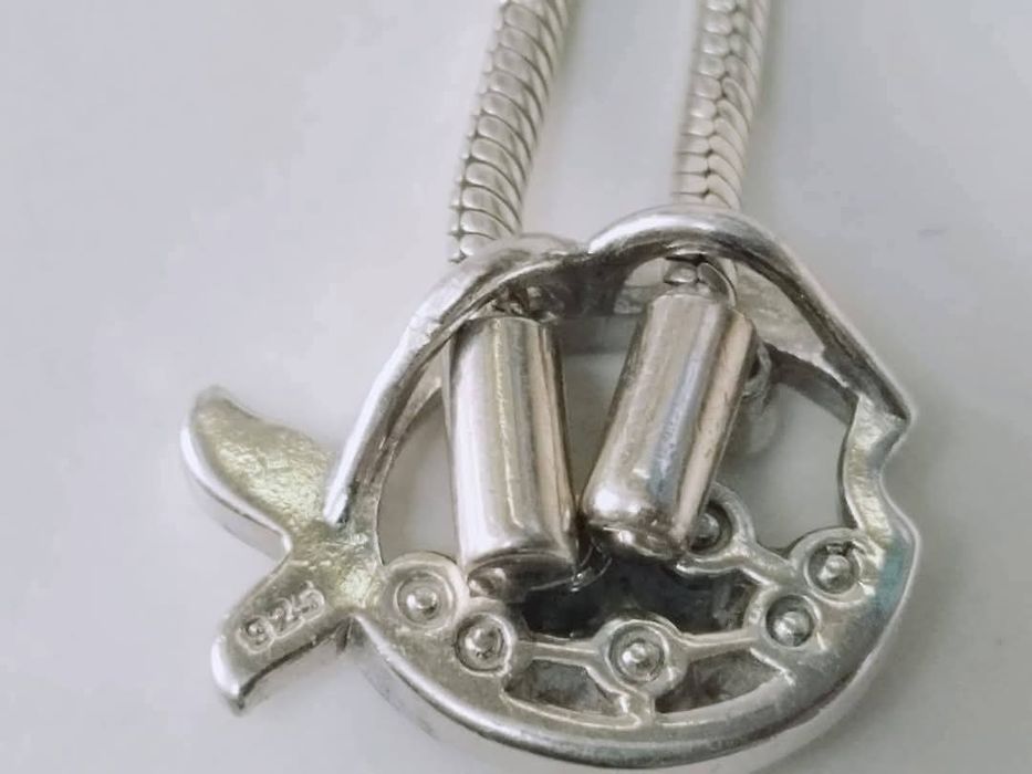 Colier lant argint 925 cu pandantiv peste cu pietre