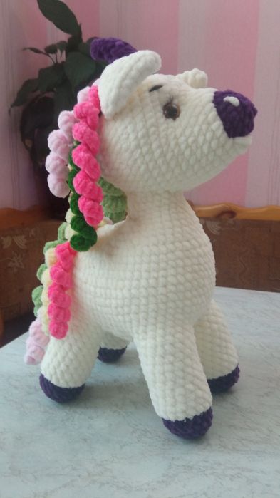 Мягкая игрушка "Единорог" белого цвета