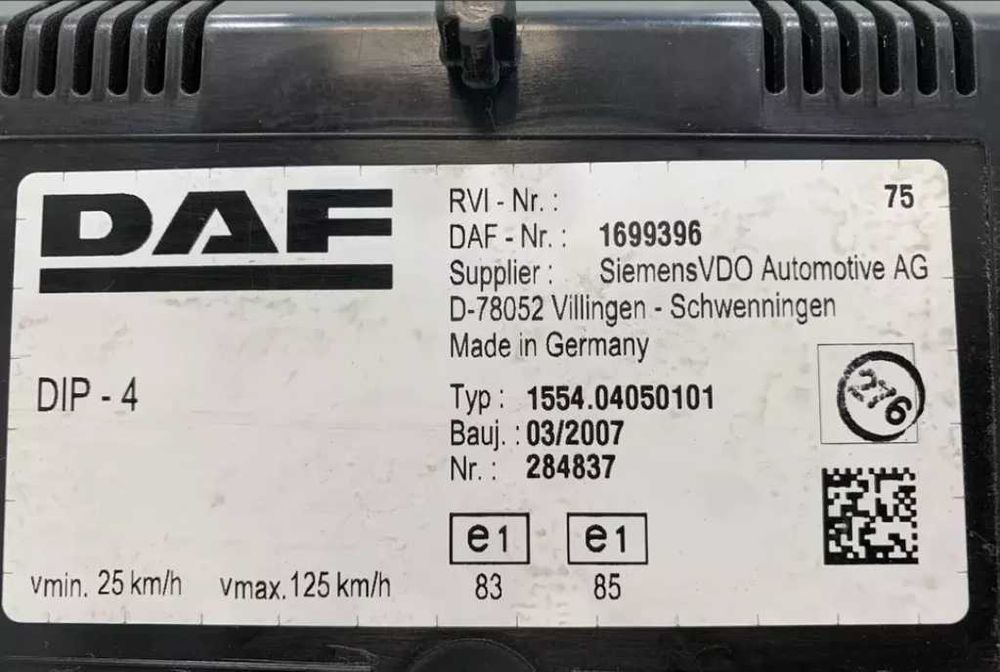 Instrumental de bord DAF 1639208 -Piese de schimb DAF