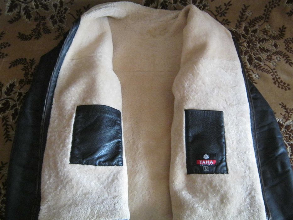 куртка кожаная теплая