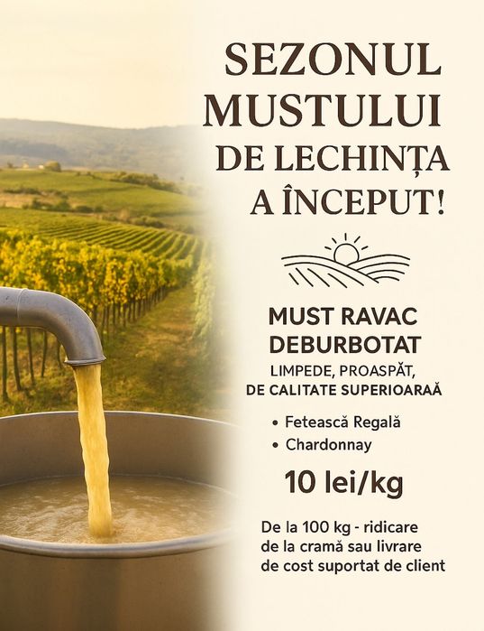 Sezonul mustului de lechinta a inceput /must ravac debubortat limpede