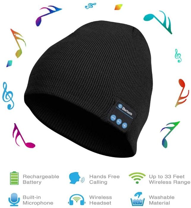 Музикална Bluetooth шапка Beanie шапка с микрофон и стерео слушалки