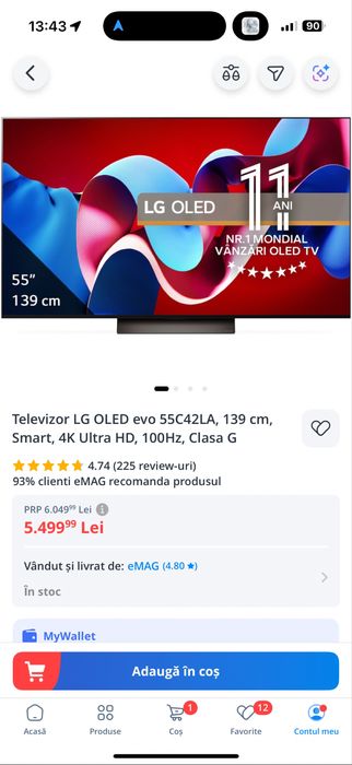 TV LG OLED EVO GARANTIE  (139 cm, 100Hz)