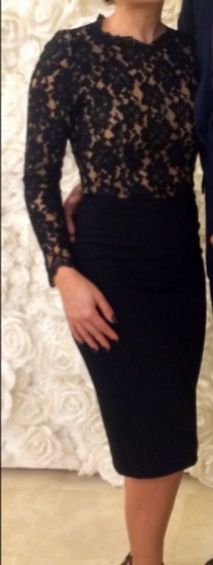 Rochie neagra cu dantela