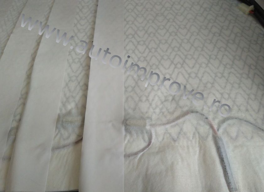 Kit Incalzire Scaune Fibra Carbon - buton 6 trepte LUXURY -albastru