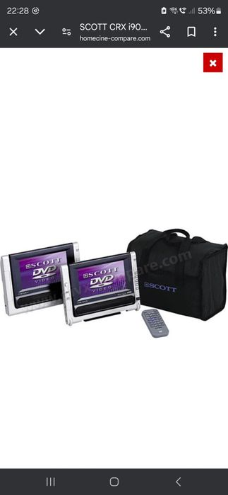 DVD / DivX portabil cu două ecrane lcd