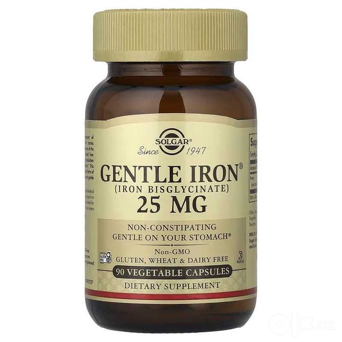 Solgar хелатное железо Gentle Iron бисглицинат железо Iron temir