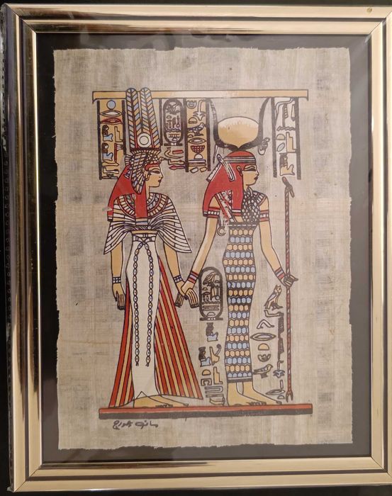 Papirus înrămat din fabrica de papirusuri din Cairo 23X18,5 cm