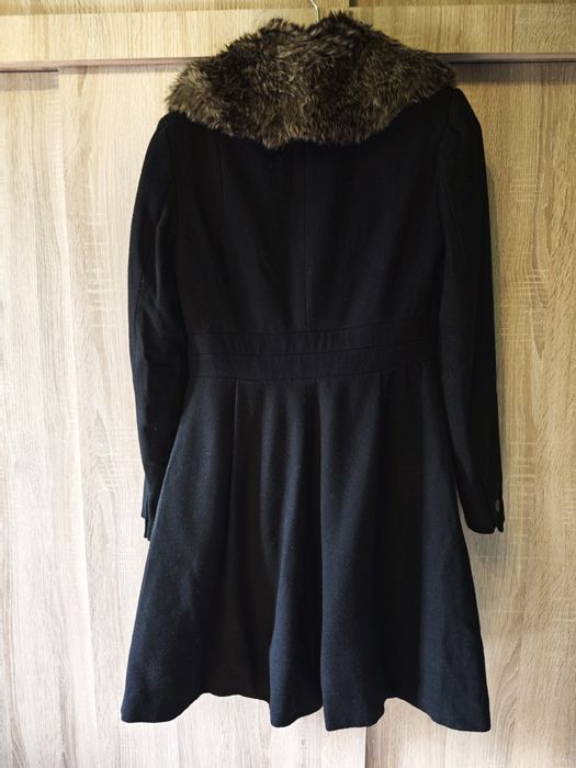 Palton lana H&M Premium cu blăniță detașabilă