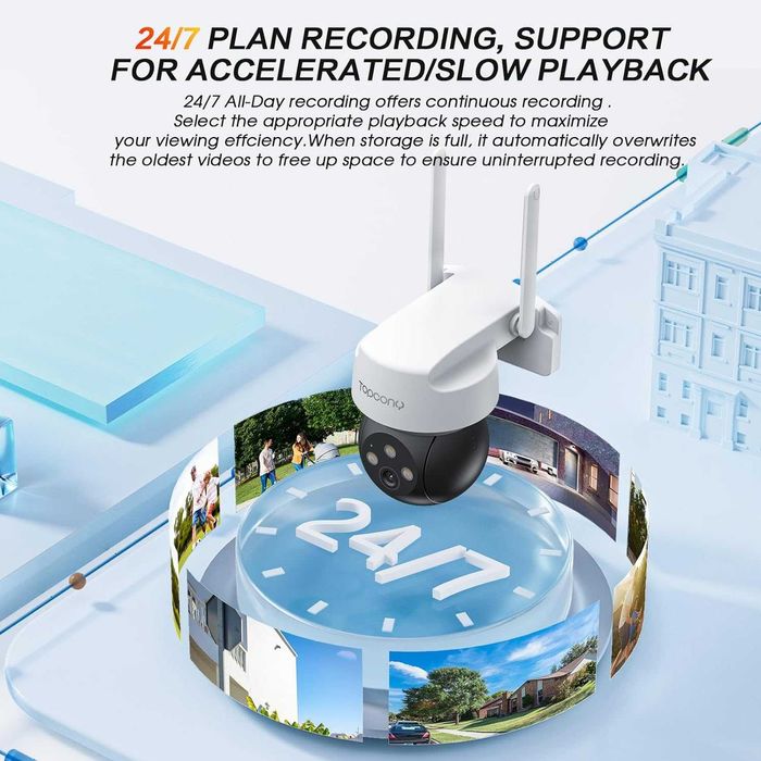 Topcony PTZ 2K 360° охранителна камера на открито