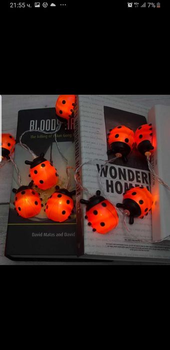 Калинката - LED лампички гирлянда калинки