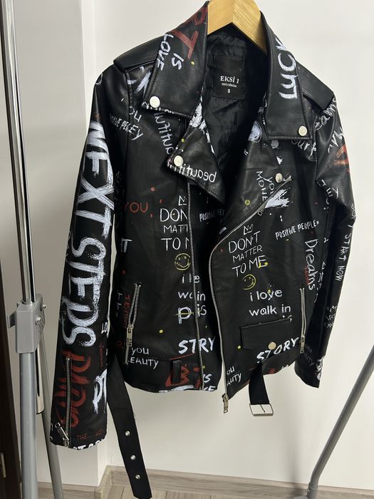 Geaca de piele pictata