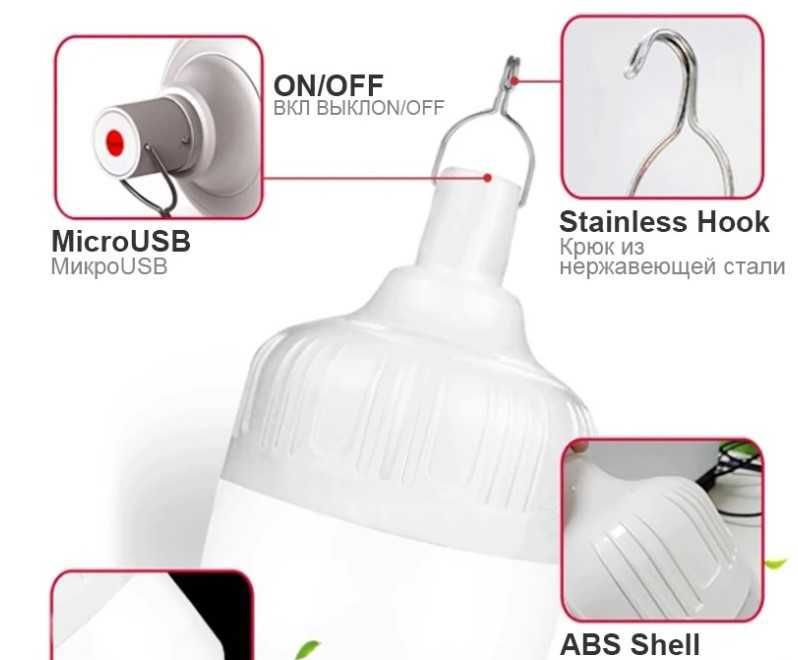 becuri led 180W, alimentare usb, cu agatatoare metalica