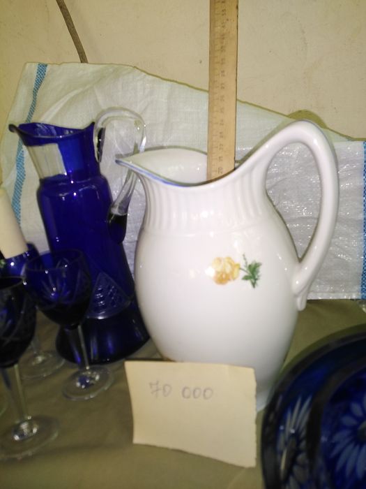 Посуда из цветного стекла советского периода