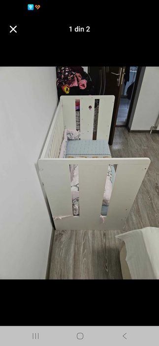 Patuti alb cu saltea