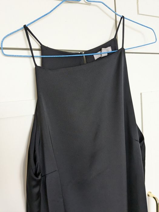 H&M сатенена черна рокля