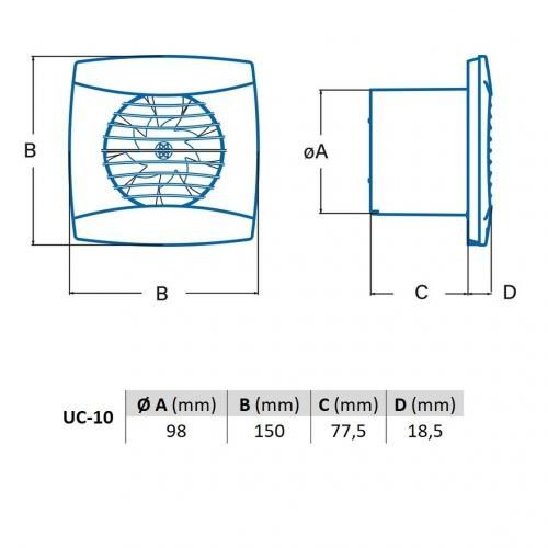 Вентилатор за баня CATA UC-10 TIMER HYGRO