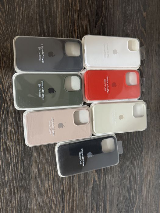 Husa Apple Gri Negru Alb Roz iPhone 15 Pro Max, 15 Pro, 14 Pro Max