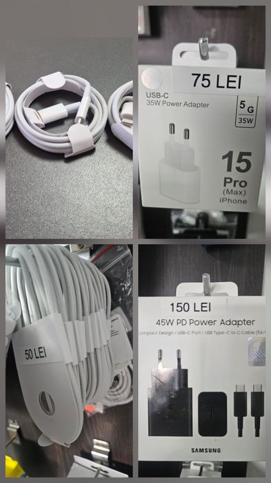 Magazin cablu nou type C lightning  iphone 14 13 12 1 1 x xs 8 nou sigilat