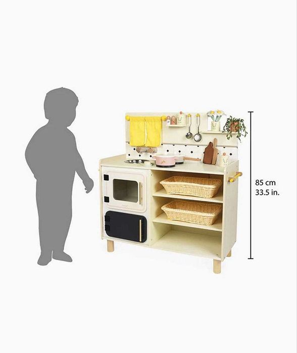 Bucatarie din lemn,JANOD,Shiny Grandma,cu 16 accesorii,85 cm,3 ani+