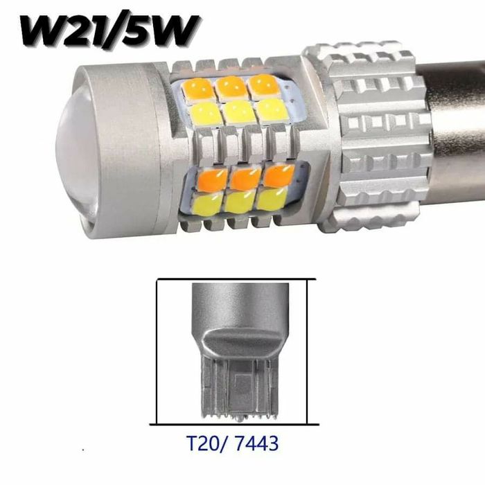 Bec auto cu Doua Nuante Pe LED T20-W21/5W-7443 Semnalizare/Poziții