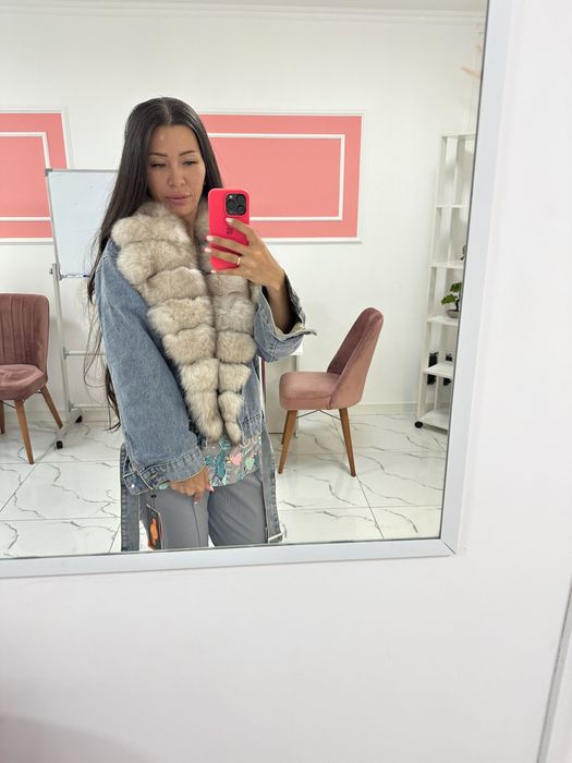 Джинсовая парка, шуба