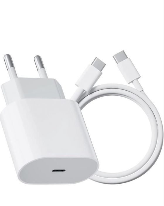 Incarcator retea, USB-C, Fast Charge 35W, Cablu invelis textil rezistent la rupere, Alb