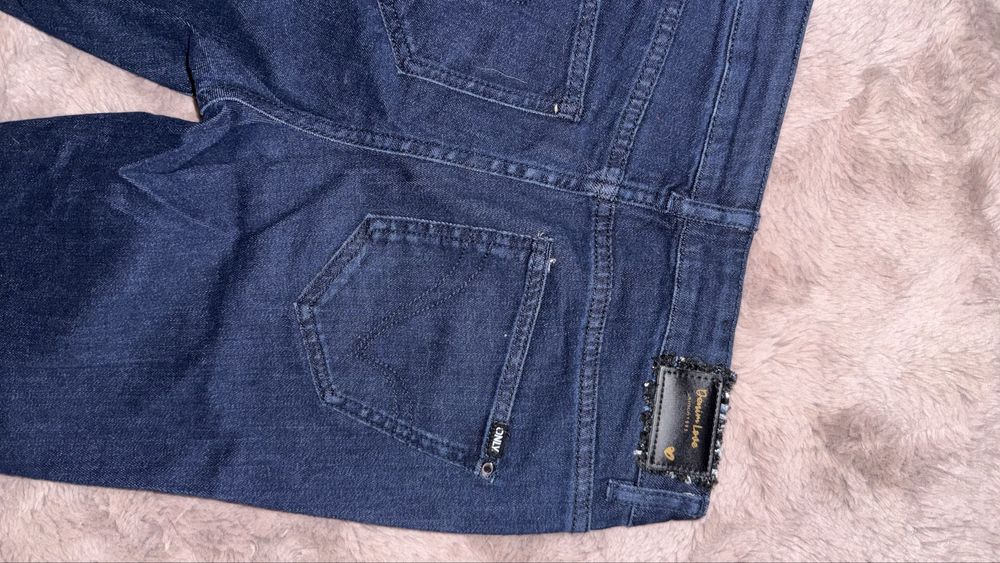 Дънки  тъмно сини, индиго, букле